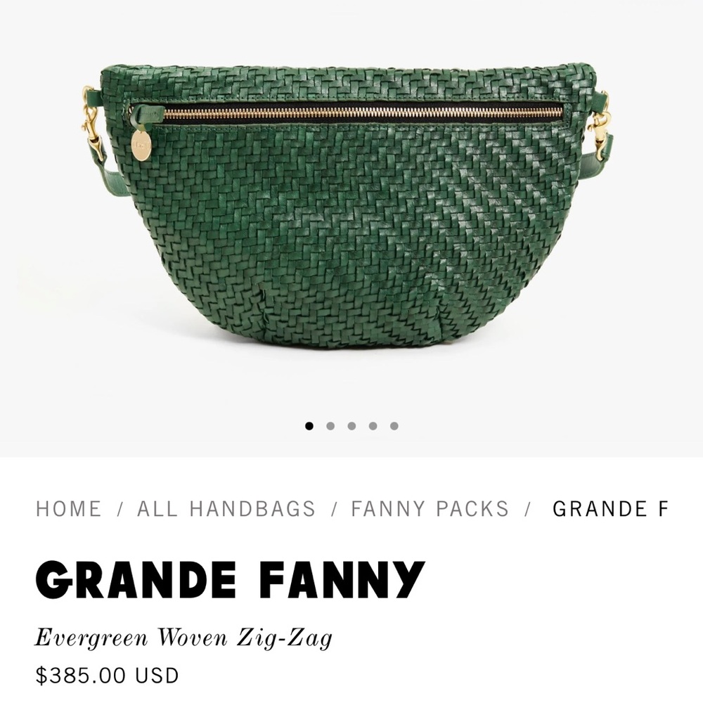 Clare V Evergreen Woven Fanny Pack